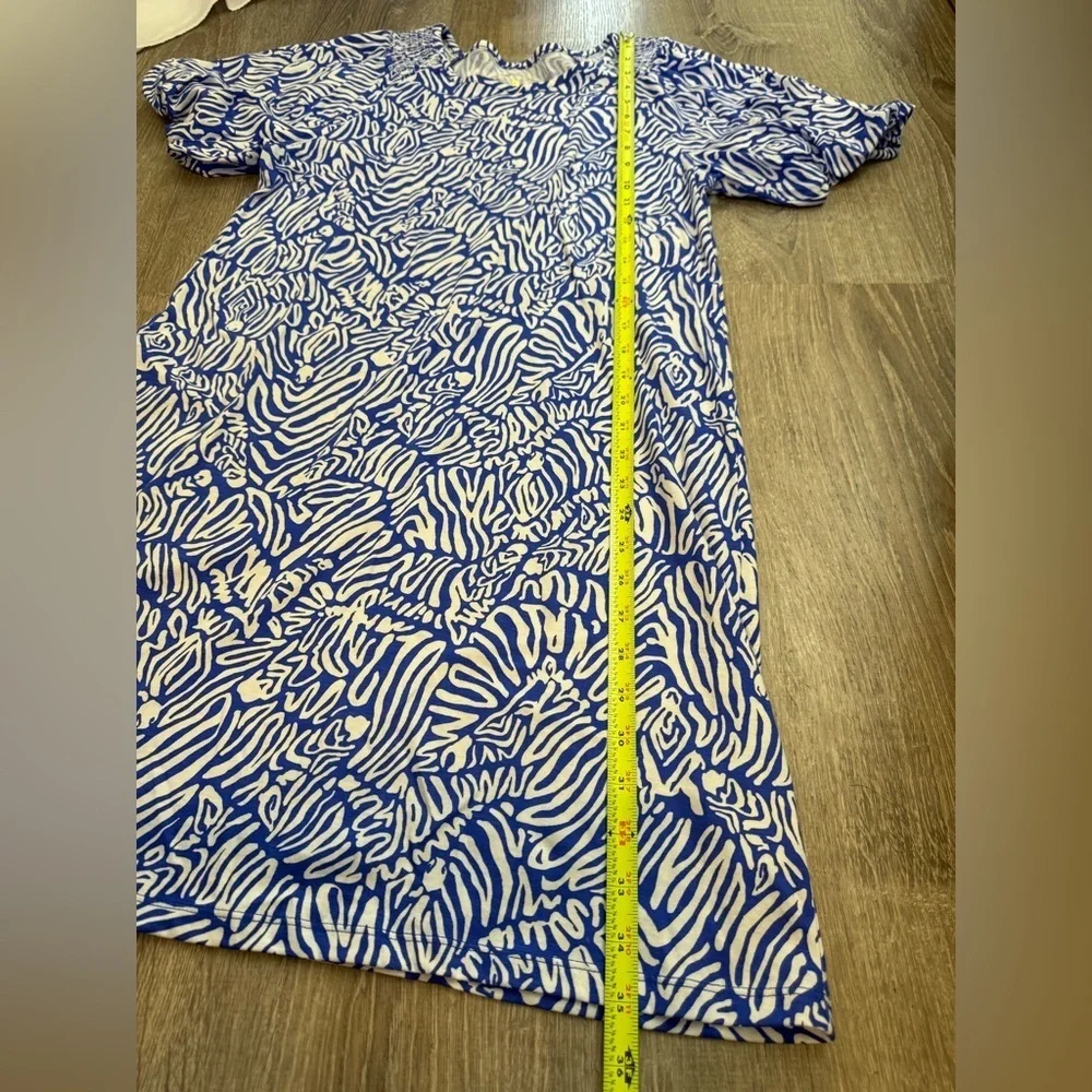 Lilly Pulitzer Rosen T-Shirt Dress Martinique Blue Zee Bebe Small Cotton - Picture 6 of 8